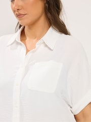 Yours Curve White Grown On Sleeve Shirt - Image 4 of 6