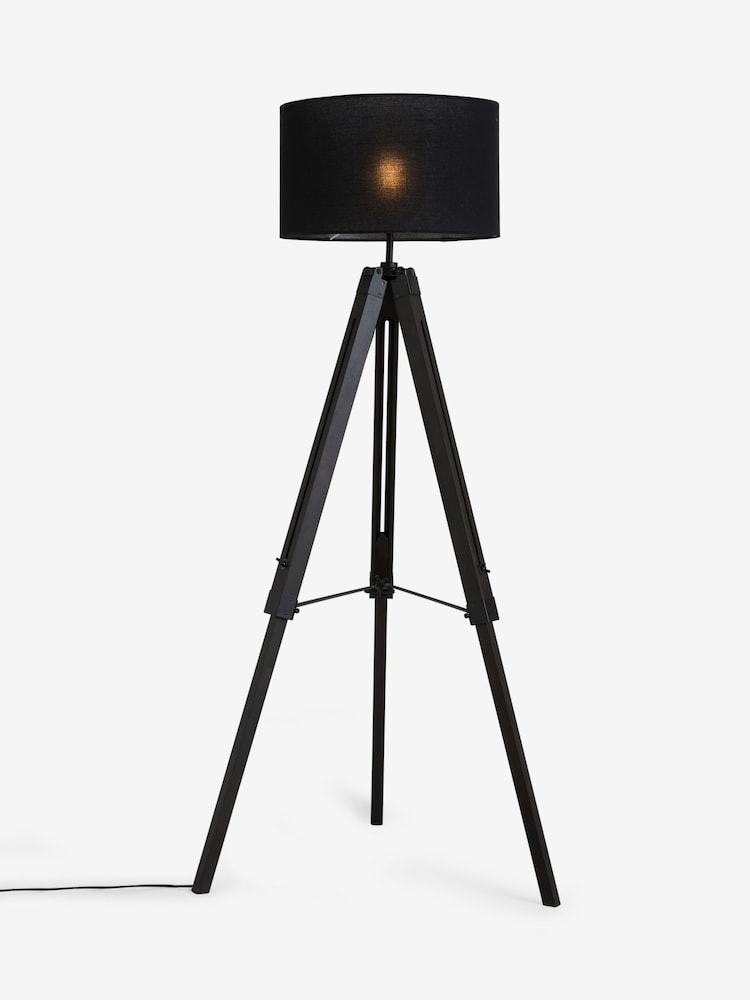 Black Bronx Wood Tripod Floor Lamp - Image 5 of 5