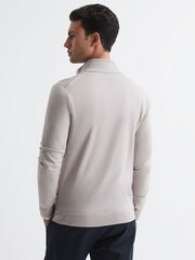 Reiss Stone Hampshire Merino Wool Funnel-Neck Cardigan - Image 5 of 7