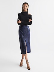 Azul - Falda de tubo con lentejuelas Dakota de Reiss - Imagen 3 de 6