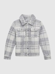 Reiss Grey/Ecru Titan 9-12 yrs Checked Overshirt - Image 2 of 6