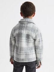Reiss Grey/Ecru Titan 9-12 yrs Checked Overshirt - Image 5 of 6