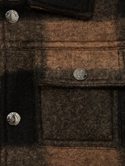 Reiss Dark Camel Zeus 4-9 yrs Long Sleeve Check Press-Stud Overshirt - Image 7 of 7