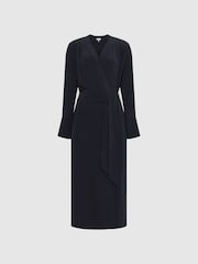 Reiss Navy Illaria Silk Robe - Image 2 of 7