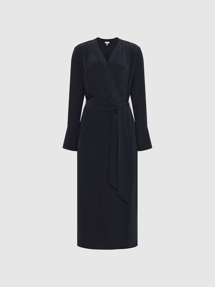 Reiss Navy Illaria Silk Robe - Image 2 of 7