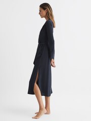 Reiss Navy Illaria Silk Robe - Image 3 of 7