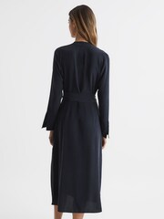 Reiss Navy Illaria Silk Robe - Image 5 of 7