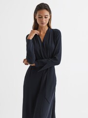Reiss Navy Illaria Silk Robe - Image 6 of 7