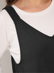 Yours Curve Black Full Length Loose Dungarees - Image 4 of 6