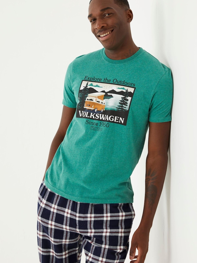 FatFace Green Explore Outdoors Graphic T-Shirt - Image 1 of 4