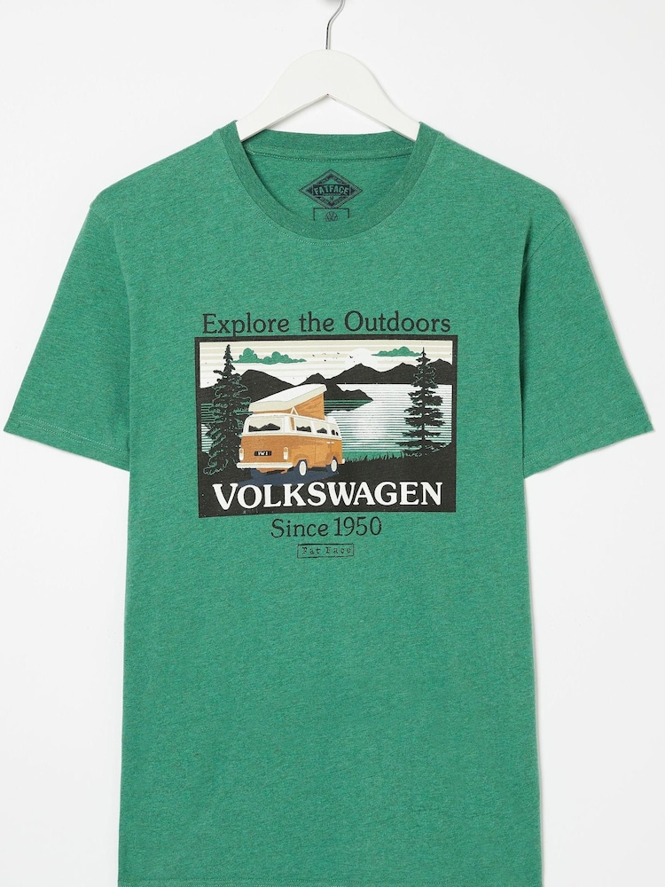 FatFace Green Explore Outdoors Graphic T-Shirt - Image 4 of 4