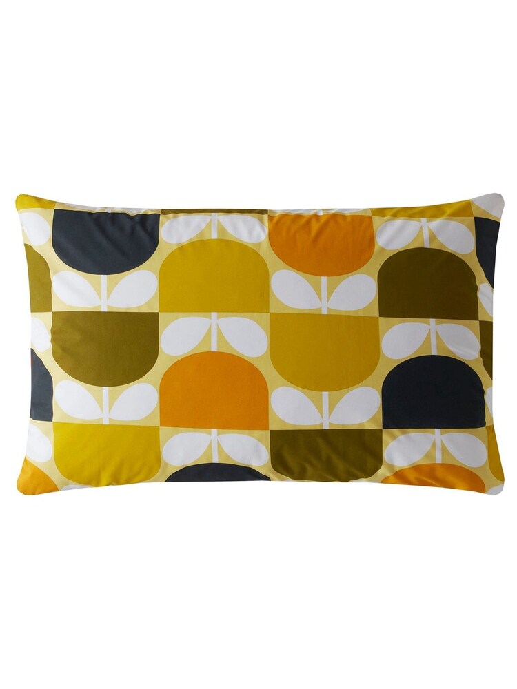 Orla Kiely Yellow Block Stem Pillowcases 2 Pack - Image 2 of 2