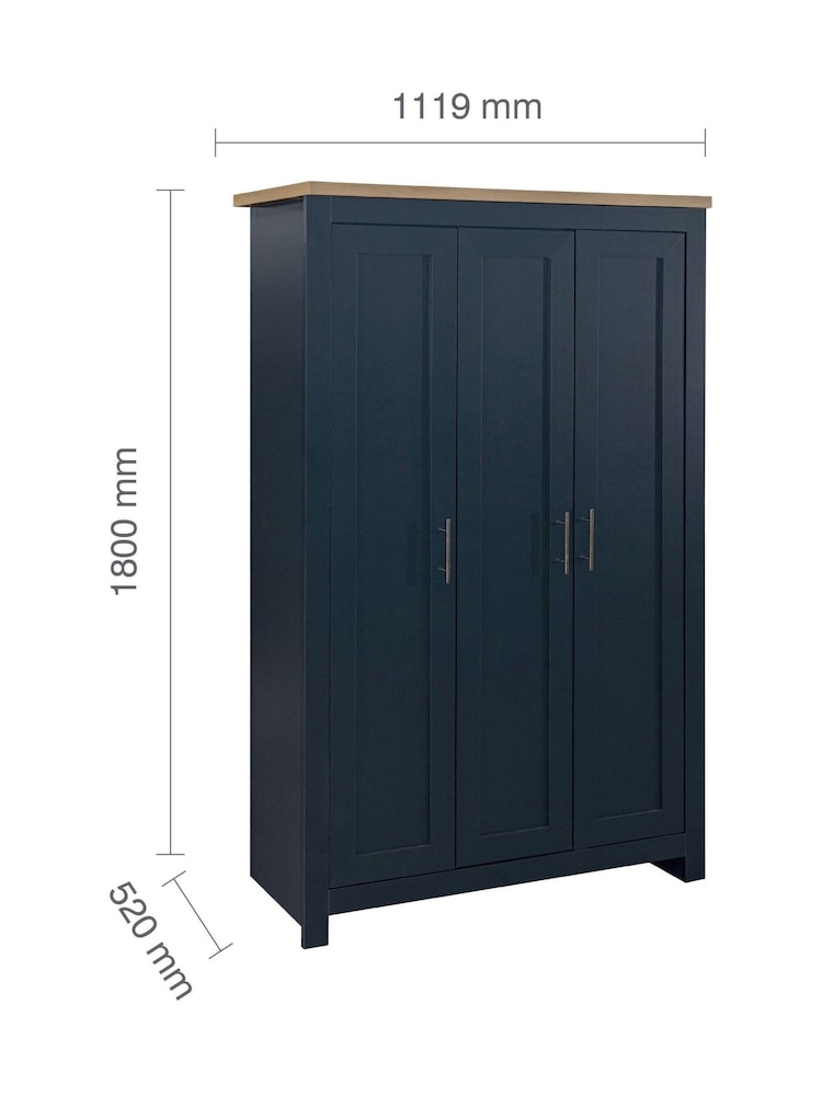 Birlea Navy Blue Highgate Tripe Wardrobe - Image 7 of 7