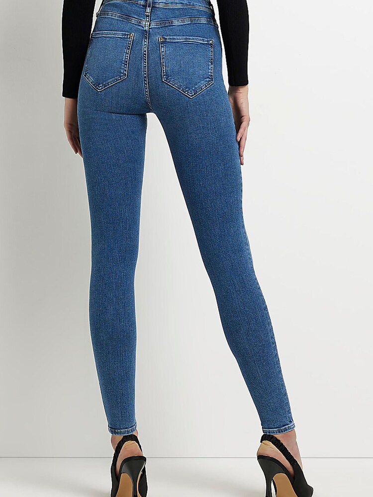 Синий - River Island джеггинсы скинни с завышенной талией - Image 2 of 5 Синий - River Island джеггинсы скинни с завышенной талией - Image 2 of 5