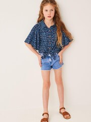 Blue Angel Sleeves Tie Front Blouse (3-16yrs) - Image 3 of 6