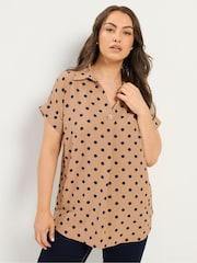 Yours Curve Natural Pleated Front Shirt - Image 1 of 5