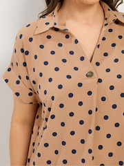 Yours Curve Natural Pleated Front Shirt - Image 4 of 5