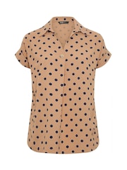 Yours Curve Natural Pleated Front Shirt - Image 5 of 5