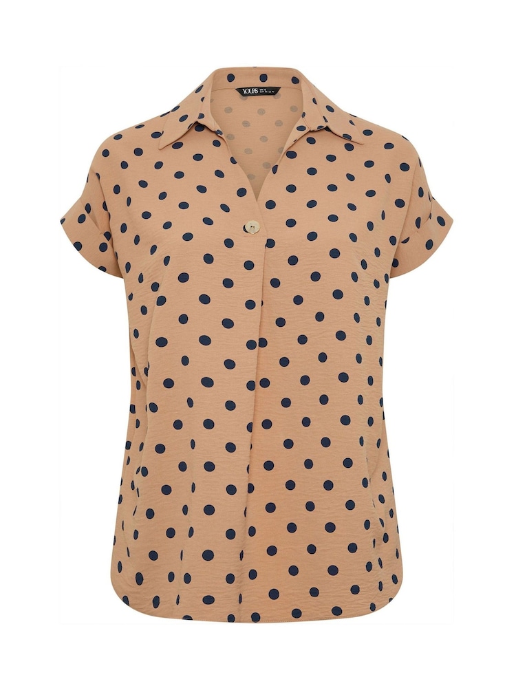 Yours Curve Natural Pleated Front Shirt - Image 5 of 5