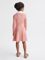 Reiss Pink Malani Junior Colourblock Knitted Dress - Image 5 of 6