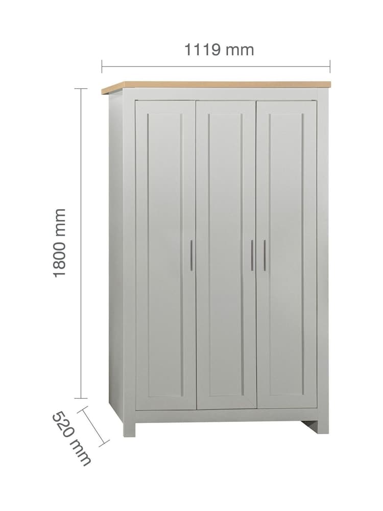 Birlea Grey Highgate Tripe Wardrobe - Image 7 of 7