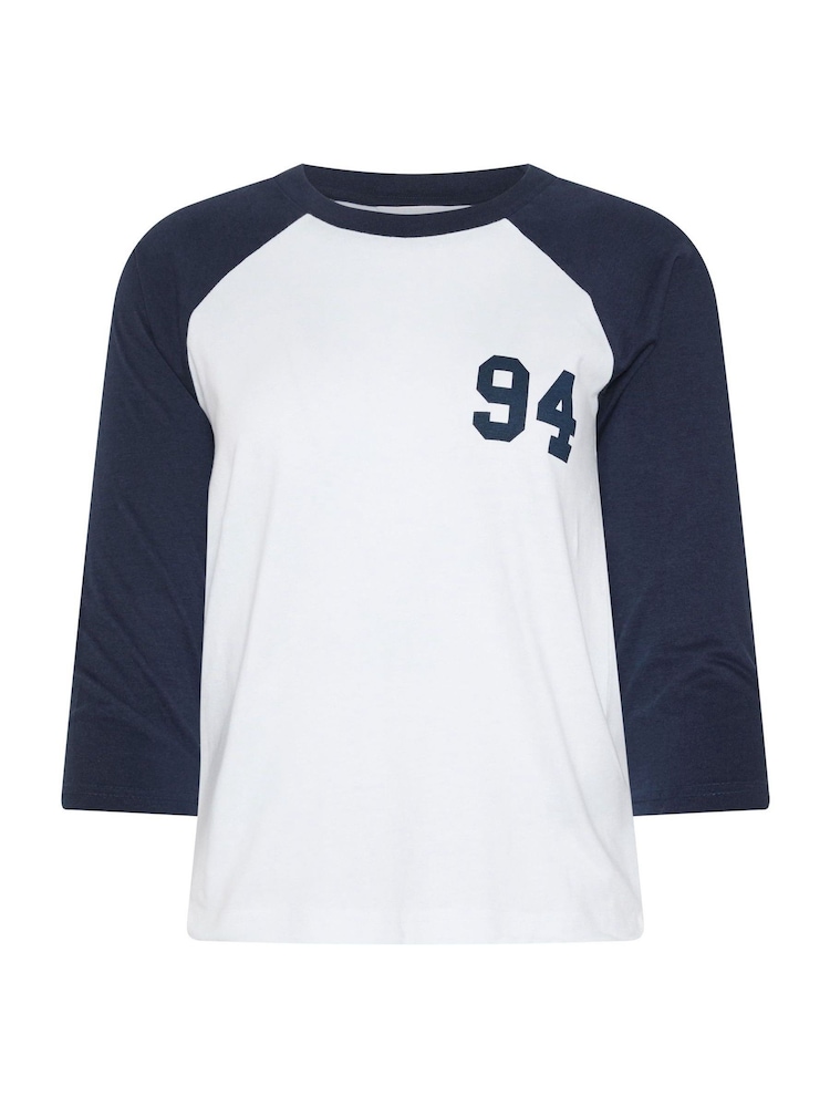 PixieGirl Petite Blue Contrast Raglan Long Sleeve T-Shirt - Image 5 of 5 PixieGirl Petite Blue Contrast Raglan Long Sleeve T-Shirt - Image 5 of 5