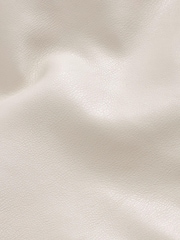 Ecru Cream Faux Leather Biker Jacket - Image 9 of 9