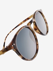 Tortoiseshell Brown Round Polarised Sunglasses - Image 4 of 4