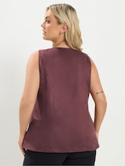 Yours Curve Purple Suedette Waistcoat - Image 3 of 5