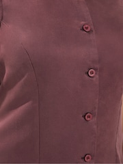 Yours Curve Purple Suedette Waistcoat - Image 4 of 5