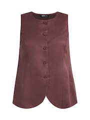 Yours Curve Purple Suedette Waistcoat - Image 5 of 5