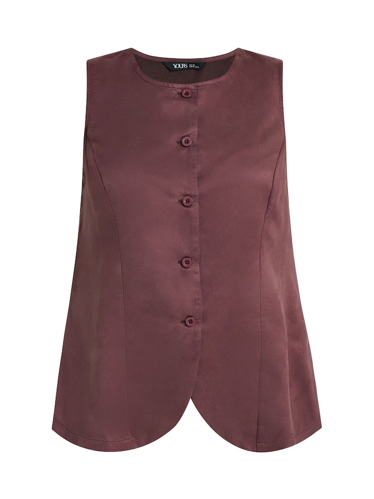 Yours Curve Purple Suedette Waistcoat - Image 5 of 5