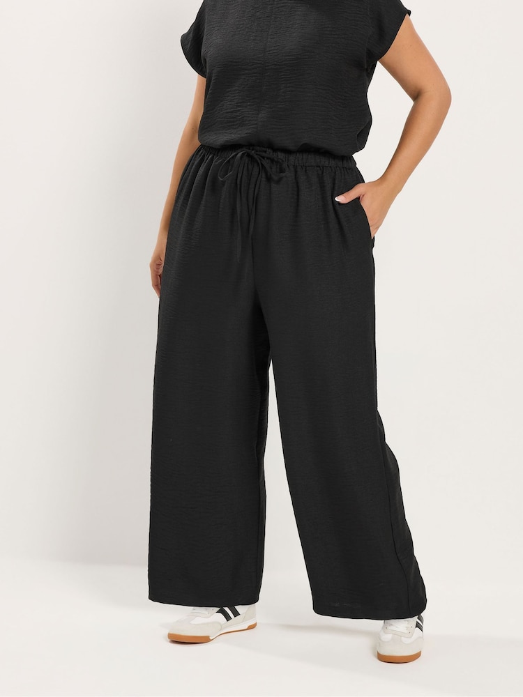 Negro - Pantalones de conjunto con pernera ancha de Yours Curve - Imagen 1 de 6 Negro - Pantalones de conjunto con pernera ancha de Yours Curve - Imagen 1 de 6