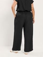 Negro - Pantalones de conjunto con pernera ancha de Yours Curve - Imagen 3 de 6