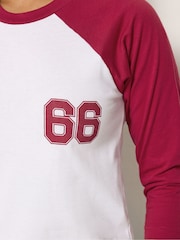 レッド - PixieGirl Petite Contrast Raglan Long Sleeve T-Shirt - 画像 4 / 5