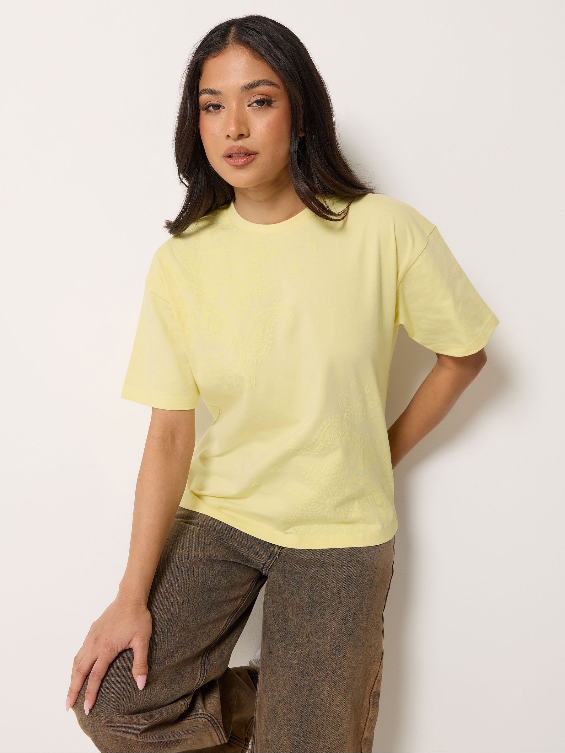 Pixiegirl Women's Pink Petite Cotton T-Shirt In | Size: 12 - Image 2
