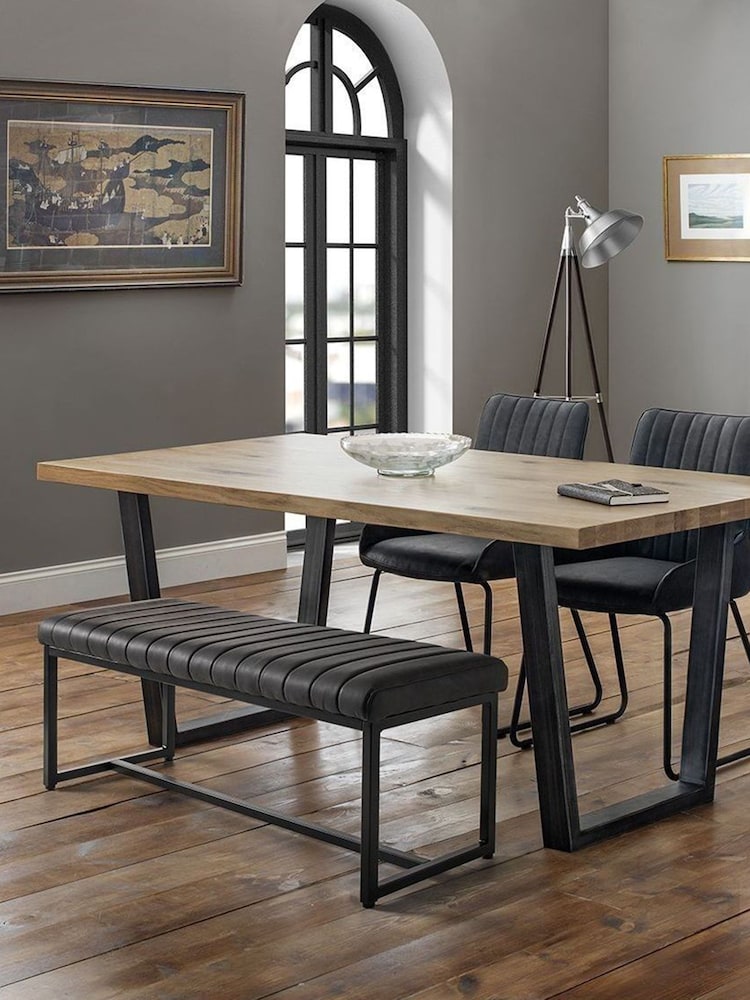 Julian Bowen Grey Soho Faux Leather Dining Bench - Image 1 of 3