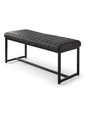 Julian Bowen Grey Soho Faux Leather Dining Bench - Image 2 of 3
