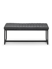 Julian Bowen Grey Soho Faux Leather Dining Bench - Image 3 of 3