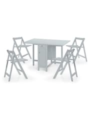 Julian Bowen Grey Savoy Compact 4 Seater Dining Set - Image 2 of 3