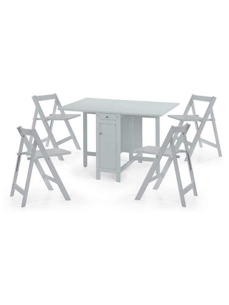 Julian Bowen Grey Savoy Compact 4 Seater Dining Set - Image 2 of 3