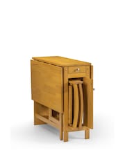 Julian Bowen Light Oak Brown Savoy Compact Wood 4 Seater Dining Set - Image 3 of 6