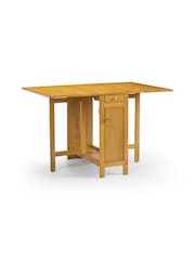 Julian Bowen Light Oak Brown Savoy Compact Wood 4 Seater Dining Set - Image 4 of 6
