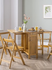 Julian Bowen Light Oak Brown Savoy Compact Wood 4 Seater Dining Set - Image 6 of 6