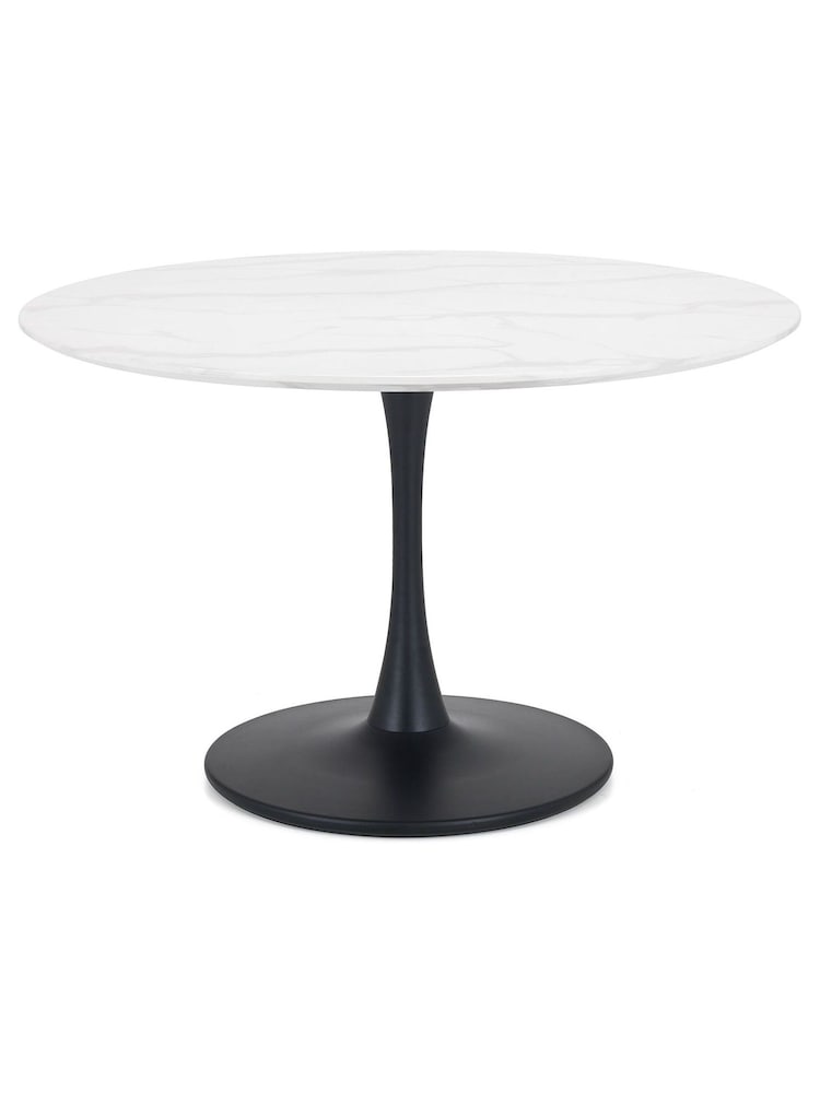 Julian Bowen White Holland Round 4 Seater Dining Table - Image 2 of 4