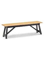 Julian Bowen Black Hockley Wood 6 Seater Dining Table and Chairs/Bench Set - Image 3 of 4