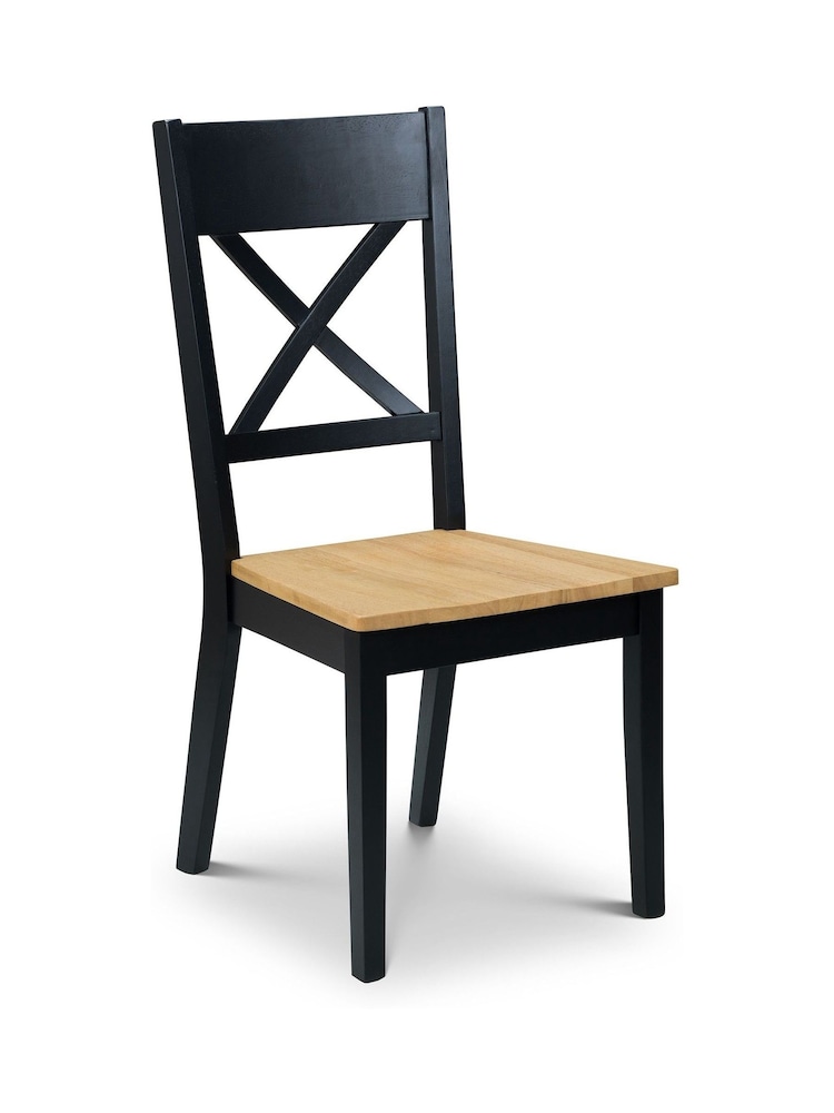Julian Bowen Black Hockley Wood 6 Seater Dining Table and Chairs/Bench Set - Image 4 of 4
