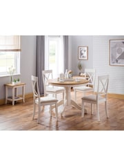 Julian Bowen Cream Davenport Round 4 Seater Dining Set - Image 1 of 4