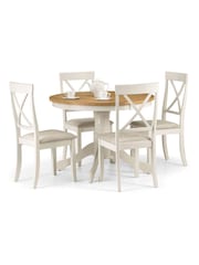 Julian Bowen Cream Davenport Round 4 Seater Dining Set - Image 2 of 4
