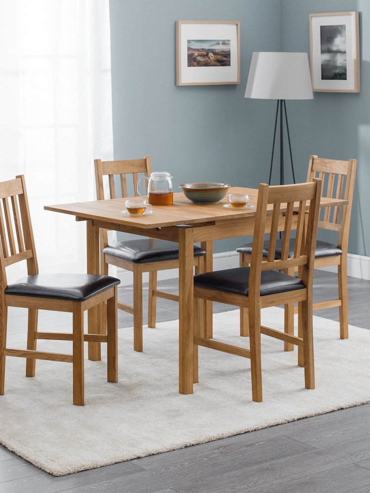 Julian Bowen Oak Brown Coxmoor Solid Oak Extending 4 Seater Dining Table - Image 1 of 3